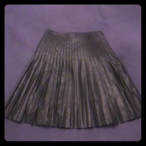 Rebecca Taylor Pleated Leather Skirt